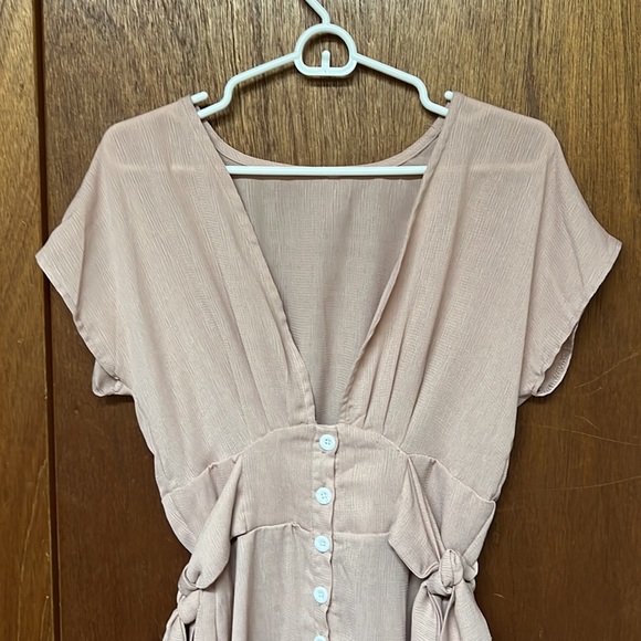 🟤Women’s tan baby doll dress w/buttons & ties on each side, size S, worn once🟤 - Picture 5 of 11